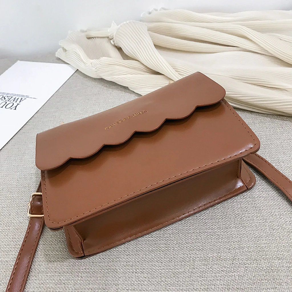 Simple Flap Shoulder Fashion Women Bag Leather Bags Girls Pure Color Mini Messenger Chest Cross Body Handbags Bolsa Feminina 820