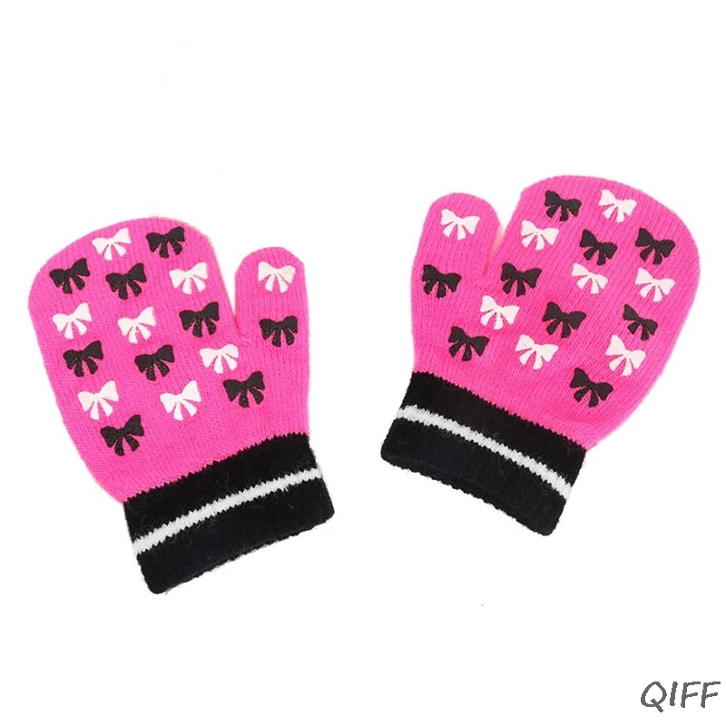 Теплые перчатки для малышей, Детские рукавицы мультфильмы с животными, перчатки с пальцами для мальчиков и девочек, зимние аксессуары с защитой от царапин для детей 0-4 лет - Цвет: 2