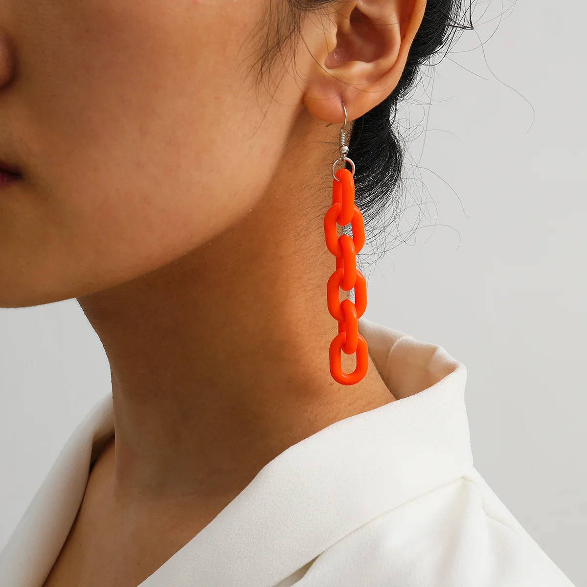 

European and American Cross-Border Creative Ornament Fashion Simple Acrylic Buckle Ear Stud Female Cool Street Shot Hot Earrings