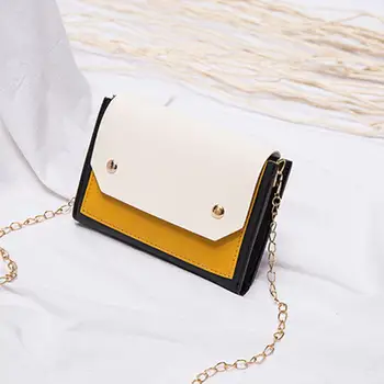 

woman bag 2019 Lady Fashion Color Matching Casual Single Shoulder Chain Satchel purses and handbags