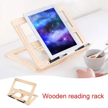 

Book Holders Adjustable Multifunctional Wood Foldable Bracket Reading Rock Book Stand Student Stationery Wood Book Shelf