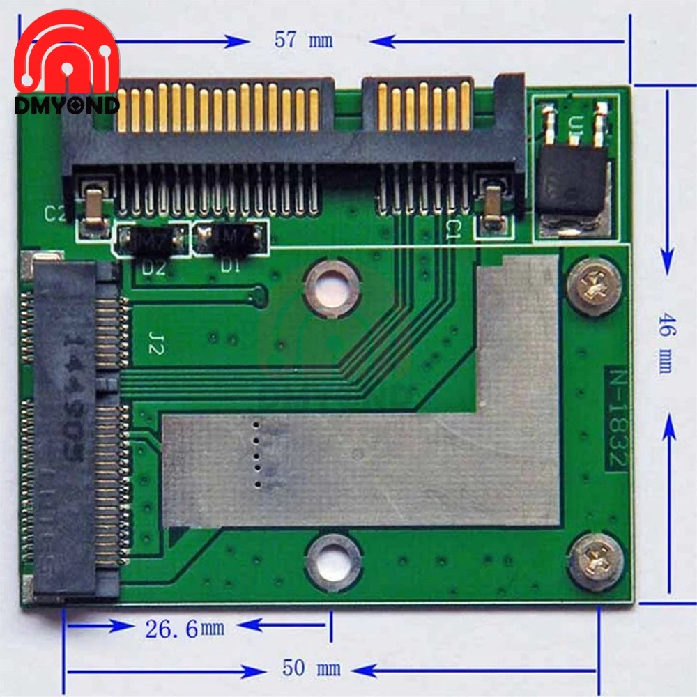 Мини PCI e msata 1 8 SSD до 2 5 IDE дюймовый жесткий диск 3 В 44pin карта Express Sata преобразователь