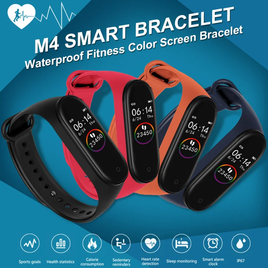

Smart Watch Men M band 4 smart wristband Heart Rate Blood Pressure Health Smartwatch Fitness Tracker Wristband tactile bracelet