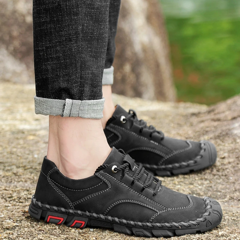 Otoño Hombre casuales moda estilo mocasines hombre hecho a mano Vintage hombres zapatos mocasines planos ocio masculino mocasines HC 603|Zapatos náuticos| - AliExpress