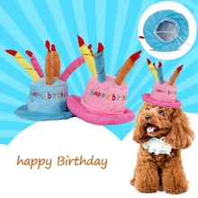 Домашние головные уборы для собак, кепки, милые шапки ко дню рождения для кошки, собаки с тортом, свечи, дизайн Hap, декоративный воротник, банданы, шарфы