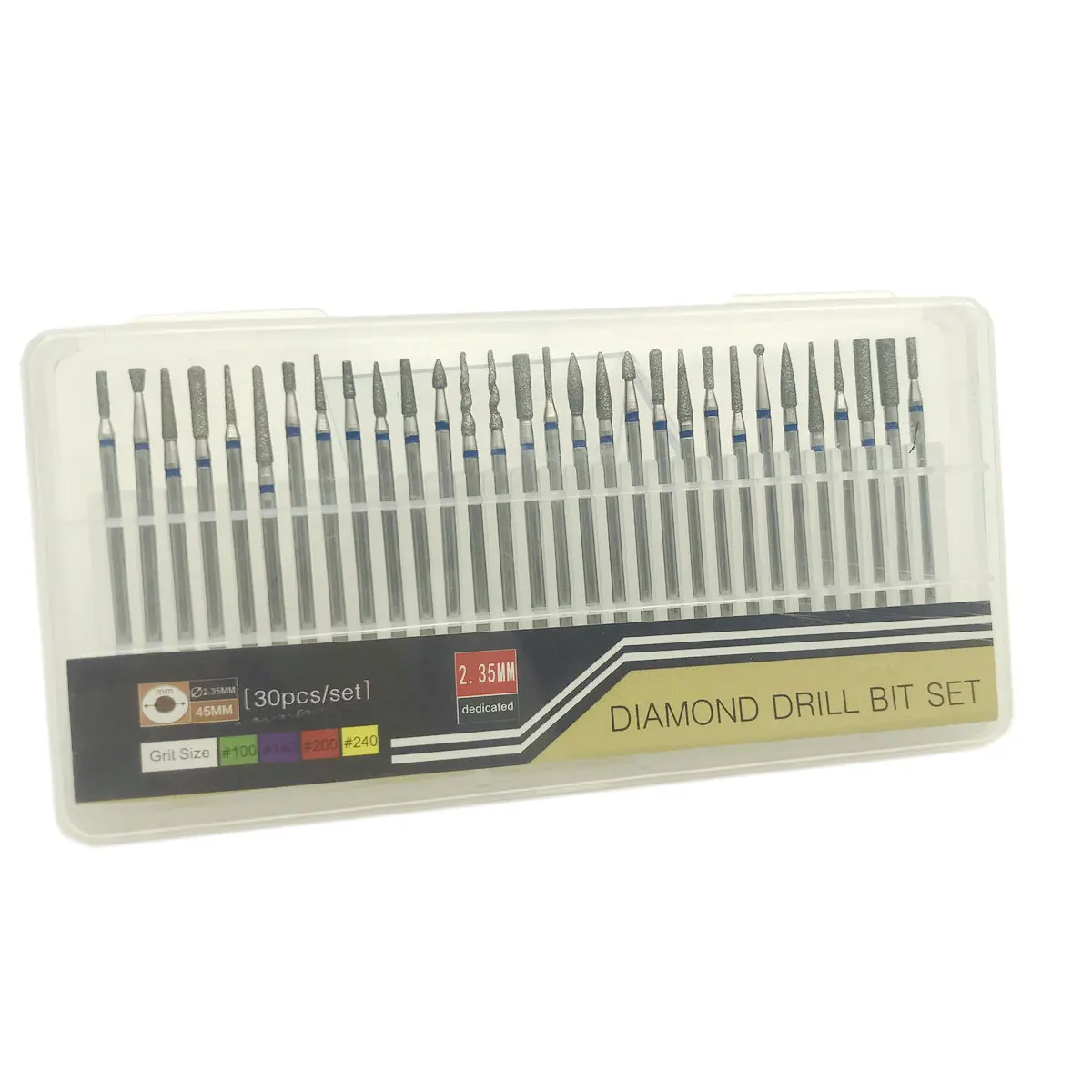 Billig NEUE 30 teile satz Dental Diamant bohrer Nagel Bohrer Fräser Rotary Bur Sauber Dateien Elektrische Maschine Nagel Kunst Maniküre werkzeuge
