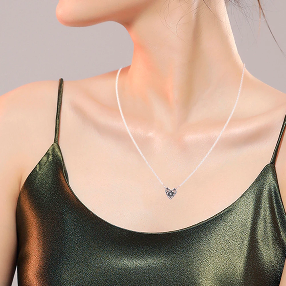 Женское ожерелье с кулоном в виде сердца из серебра 925 пробы|silver jewelry pendants|silver