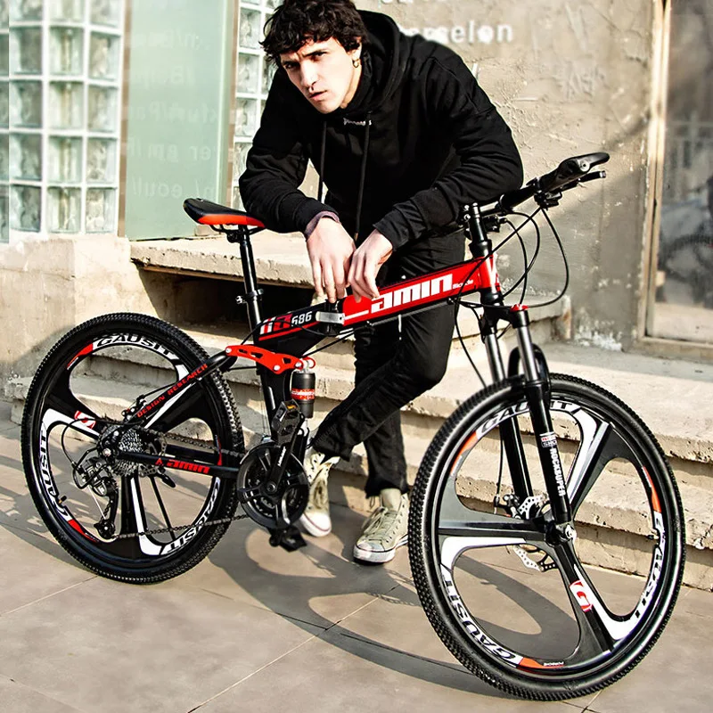 JOYLOVE Off-road Mountain Bike Variable Speed Dual Shock Absorber Scooter Bike Folding Mountain Bicycle Bicycle