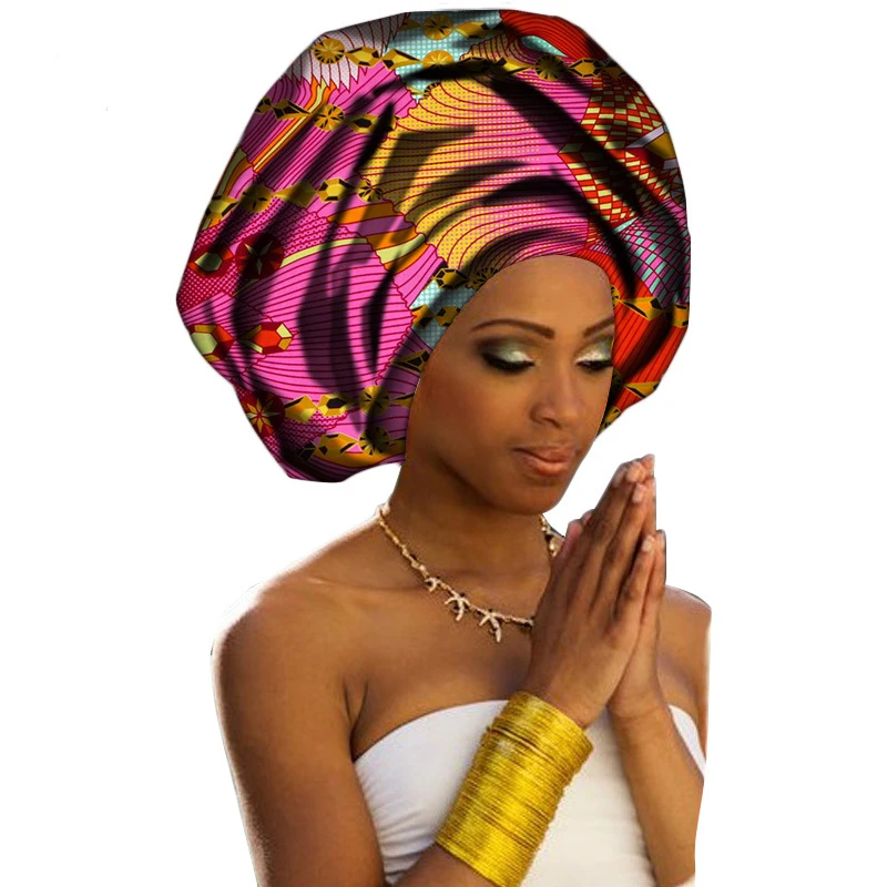 Хлопок принты Анкара Батик платок длинный платок лучшее качество головной убор для женщины Африканский тюрбан шаль 1 шт