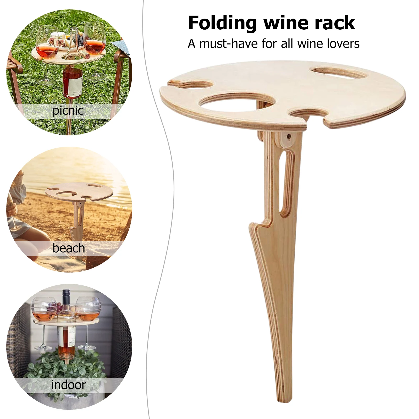 Mini Outdoor Folding Table Portable Garden Beach Picnic Wine Glass Rack Holder 