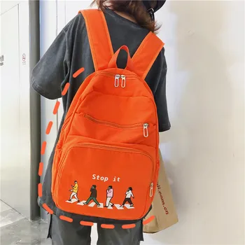 

High Quality Nylon Backpack Female Student School Bag Large Capacity Shoulder Travel Bag College Style Rucksack Sac A Dos