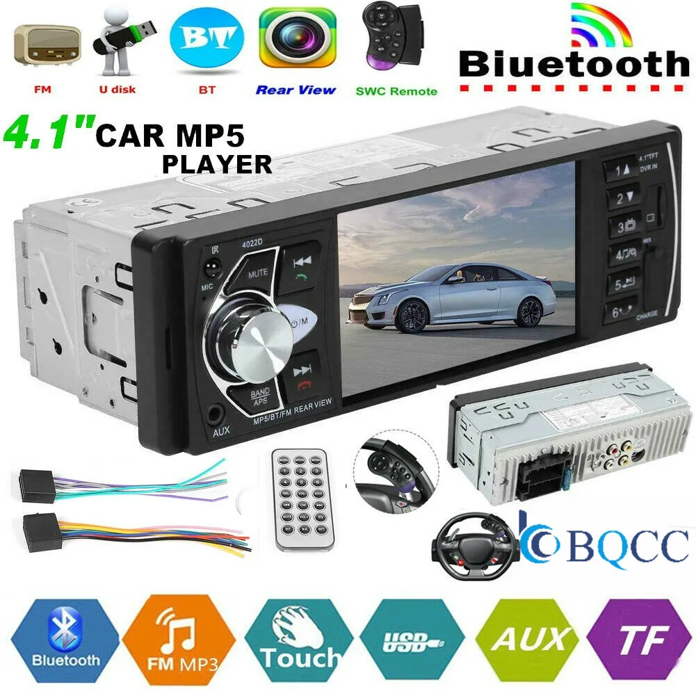 Автомагнитола 1 Din автомагнитола стерео FM Bluetooth 2 0 камера заднего вида USB AUX TF