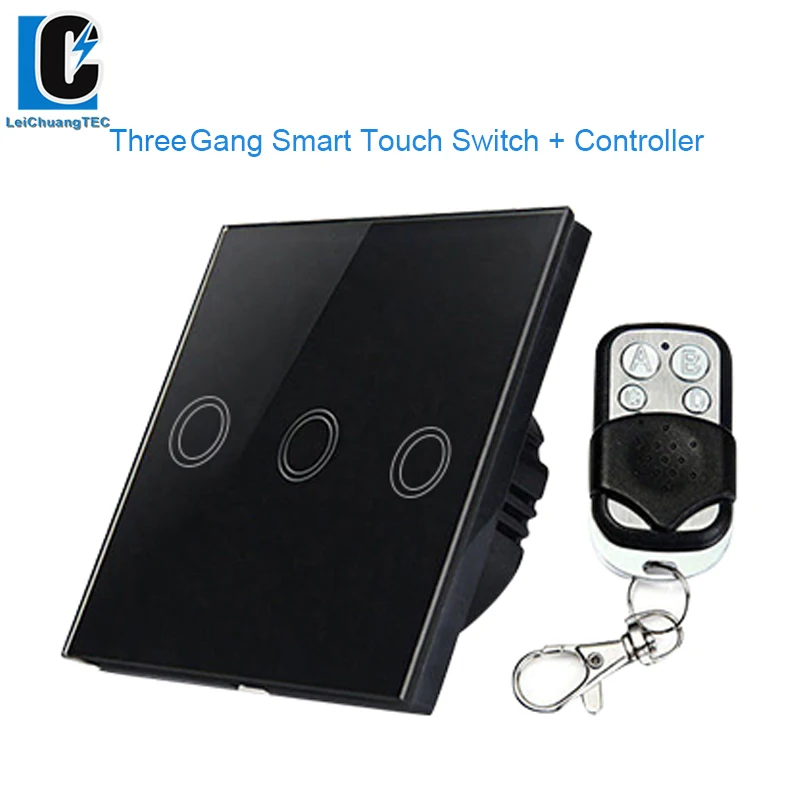 

3 gang Wall-Light Touch-Screen-Switch Remote-Control Wireless Eu/Uk-Wireless smart touch switch