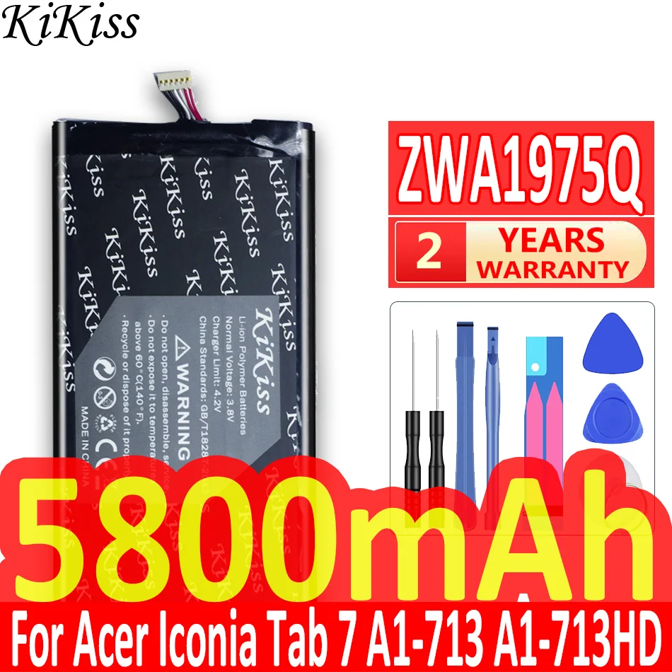 5800mAh Big Power Battery For Acer Iconia Tab 7 A1-713 A1-713HD Tab7 A1 713 Tablet Li-ion Polymer Bateria ZWA1975Q | Мобильные