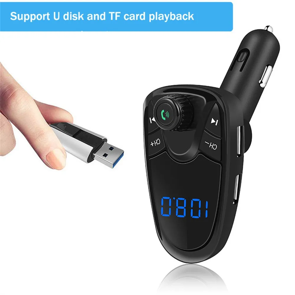 Bluetooth fm-передатчик MP3-плееры модулятор Handsfree Dual USB зарядное устройство Поддержка tf-карты U диск# RJ1