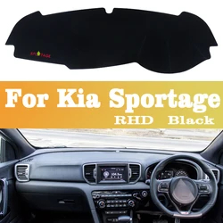 Car Center Console Dashboard Cover Trim Kit Sunshade - Anti - UV Non - Slip Mat Interior Accessory (RHD Black Side)