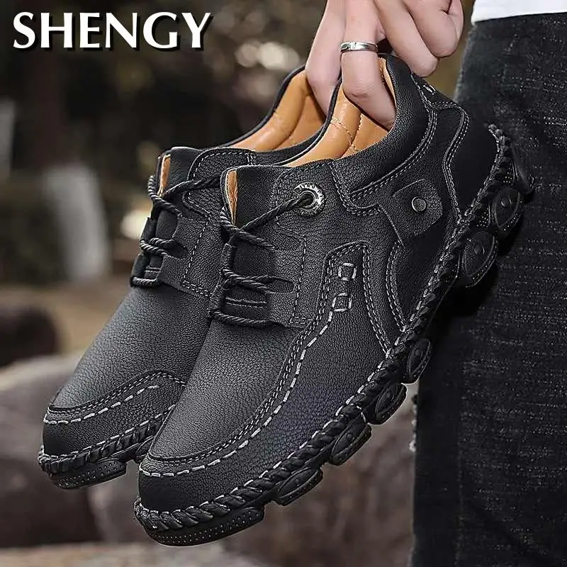 2020 Summer Comfortable Leather Men Shoes Loafers Moccasins Breathable Male Shoes Driving Big Size 38-48