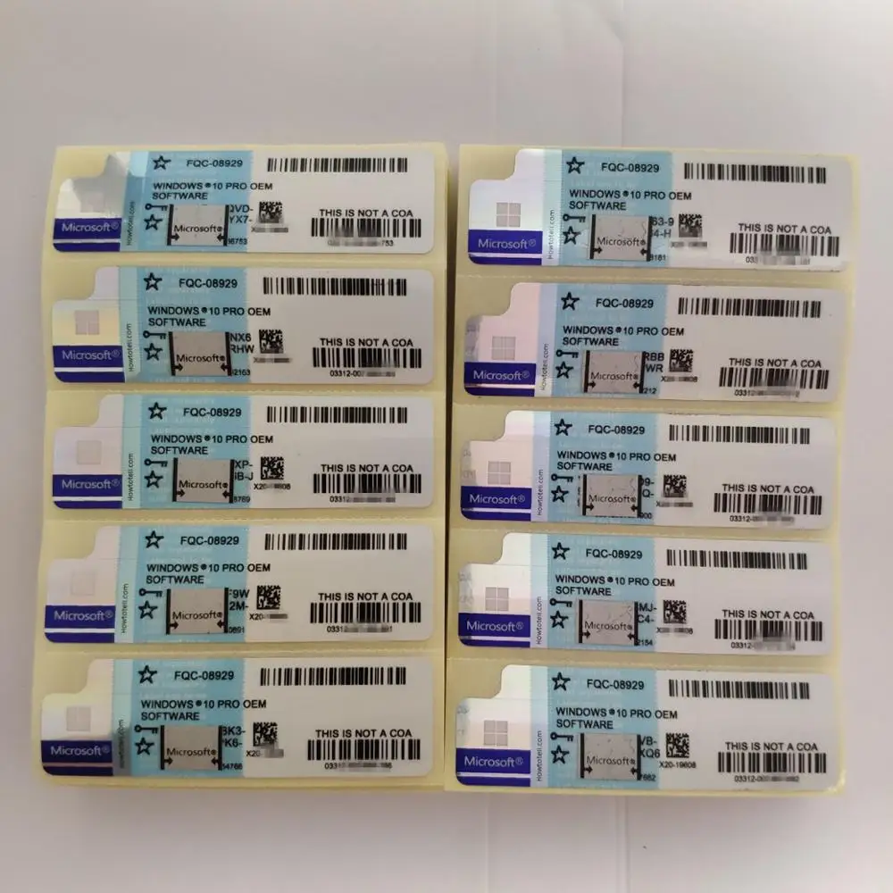 

MS Operate System For Windows 10 Pro License COA Sticker Win 10 Professional Product Key Label Online Work Lifetime Software