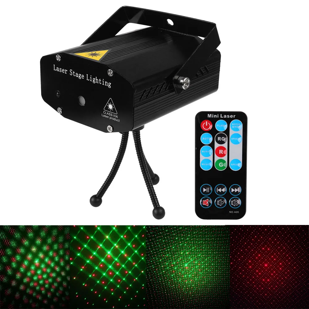 Mini Remote Control Laser Light Gypsophila Sound Activated Disco Lighting Stage Effect Decoration Projector For Home DJ Party