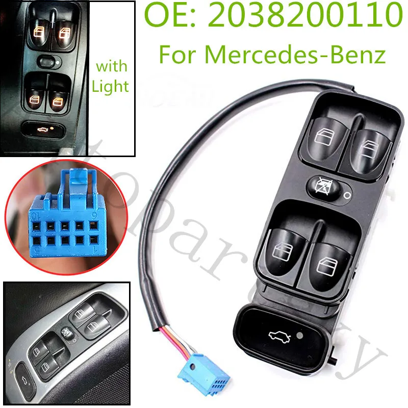 Передняя левая кнопка главного окна для Mercedes Benz W203 C200 C220 C180 C230 CLASS A2038200110 2038210679