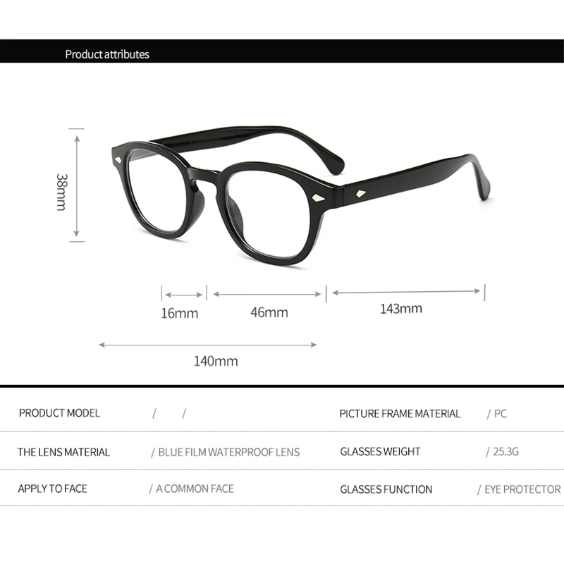 Высокое качество Джонни Деппом очки для чтения мужские Для женщин Uv400 с защитой от УФ-излучения дальнозоркостью диоптрий+ 1,0+ 1,5+ 2,0+ 2,5+ 3,0+ 3,5+ 4,0 Q18200