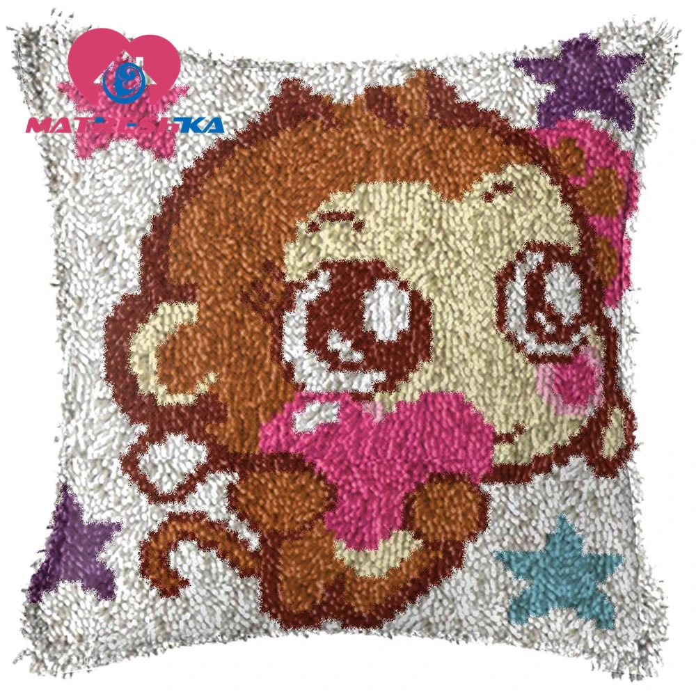 

cross-stitch pillow Foamiran for crafts Latch hook pilowcase kits carpet embroidery do it yourself button carpet diy tapestry