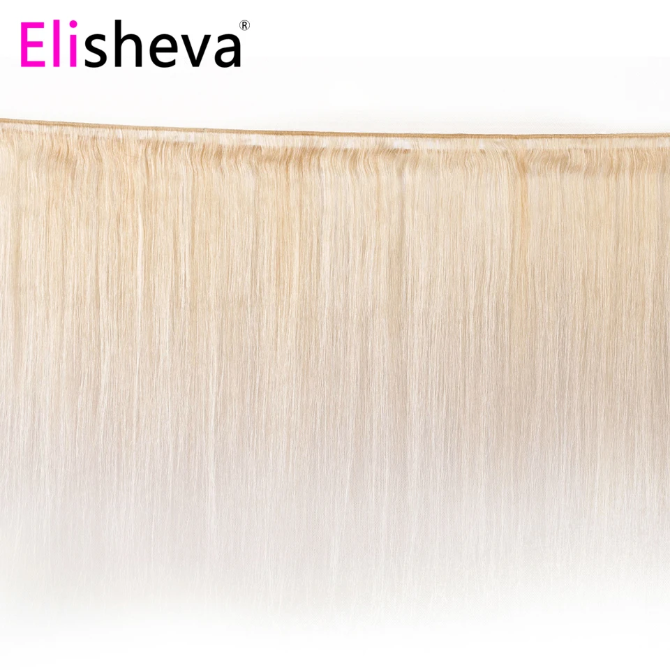 Elisheva 613 блонд 3 пучка с фронтальной бразильской Remy пучки прямых и волнистых волос