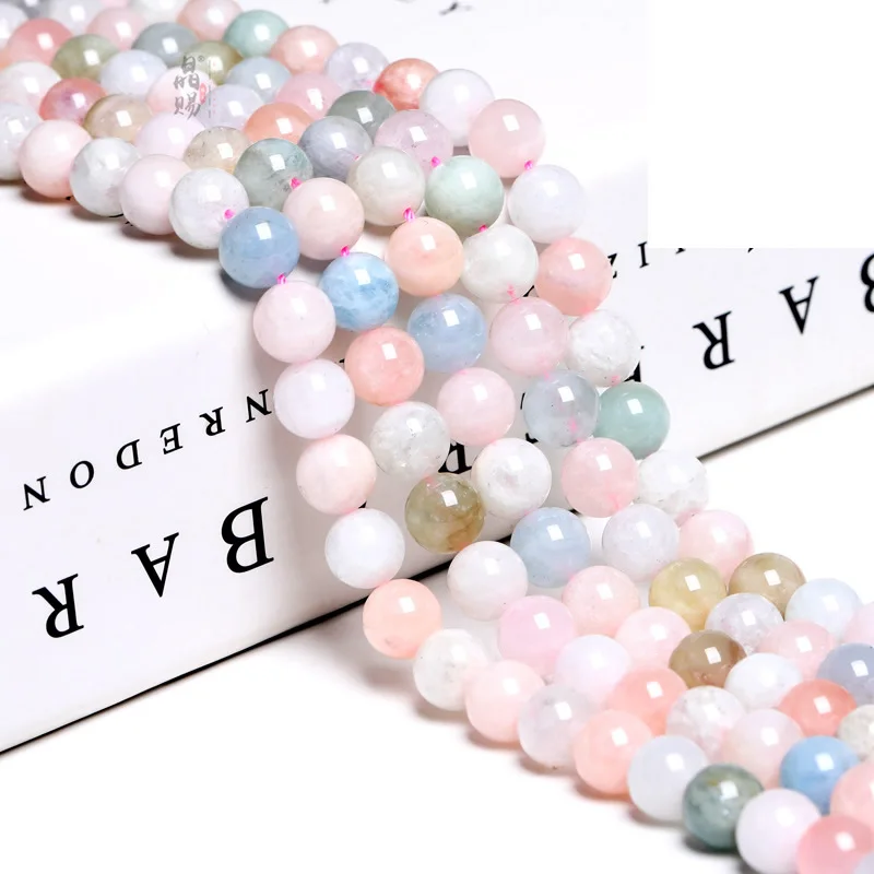 

Natural Multicolor Morgan Stone Beads Energy Crystal Gemsto Faceted Matte High Quality Beads Accessories for Jewelry Making