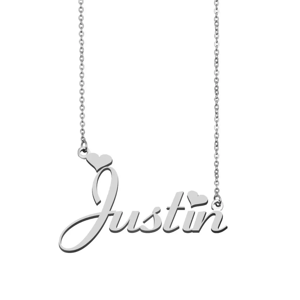 Justin Name Necklace Personalised 