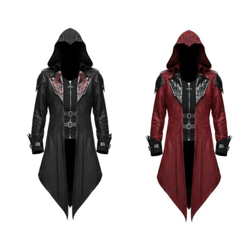 

Halloween new medieval tuxedo coat retro stitching jacket male adult cosplay costume