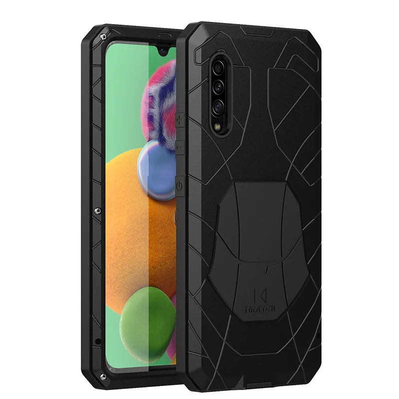 Для samsung Galaxy A90 5G Твердый корпус для телефона Алюминиевый металлический корпус Закаленное стекло Защитная крышка экрана сверхмощный защитный чехол
