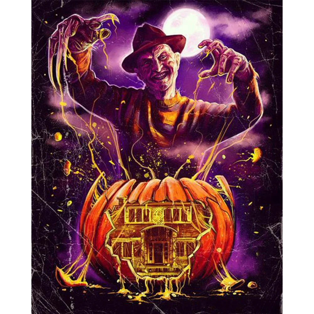 5d Diy Horror Killer Pumpkin Diamond Painting Full Drill Embroidery