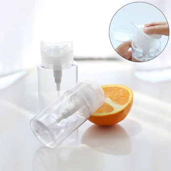 

100ml Empty Nail Polish Makeup Remover Alcohol Liquid Containers Press Pumping Dispenser Bottle for Nail Art UV Gel Cleaner Tool