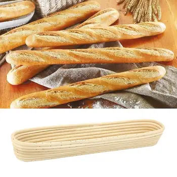

Long Baguette Fermentation Bread Basket Rattan Bread Basket Bamboo Craft Mouth Baking Mold for Kitchen Storage Tools