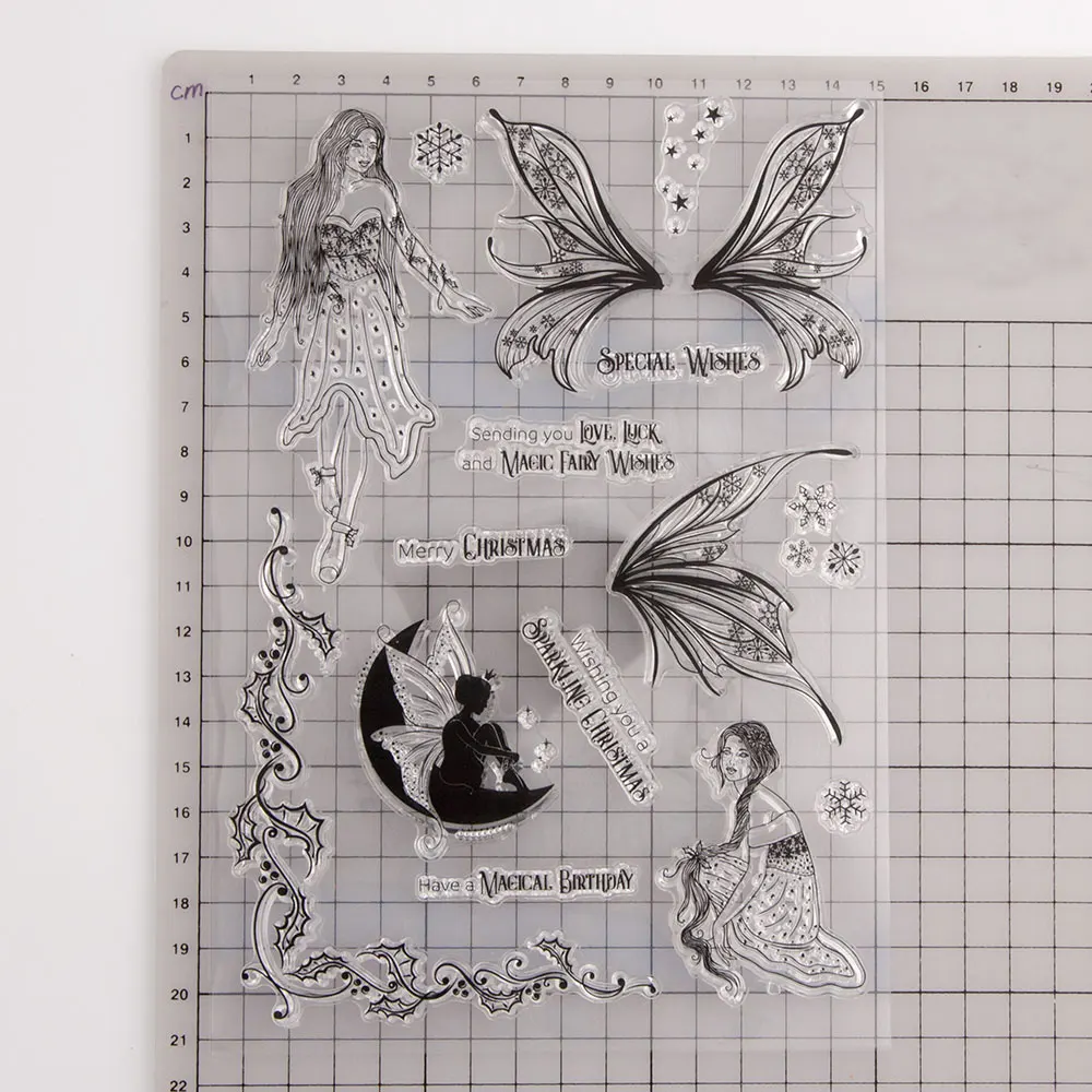 Fairy Beautiful Wings Clear Rubber Stamps DIY Scrapbooking Card Transparent Silicone Stamp Making Photo Album Crafts Decor clear stamps clear rubber stamps