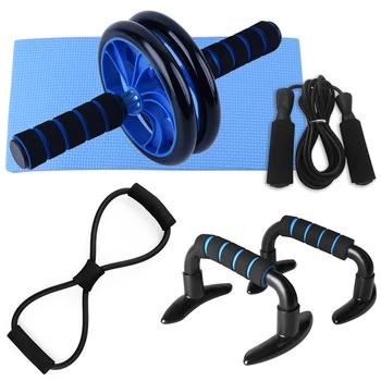 

Abdominal Roller Wheel Fitness Body Building Abdominal Roller Wheel Resistance Band Jump Rope Push up Bars Fitness Set exercise