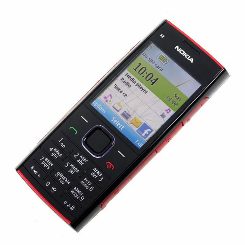  Original Unlocked Nokia X2-00 Mobile Phone Bluetooth FM MP3 MP4 Player Nokia X2 Support Russian Key
