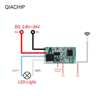 QIACHIP 5pcs 433.92Mhz Universal Wireless DC 3.6V-24V Remote Control Switch 1 CH RF Relay Receiver LED Light Controller DIY Kit - Image 4
