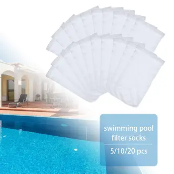 

5/10/20pcs Swimming Pool Filter Saver Skimmer Basket Sleeve Mesh Screen Sock Elastic Mesh Pool Skimmer Socks Not Include Baskets
