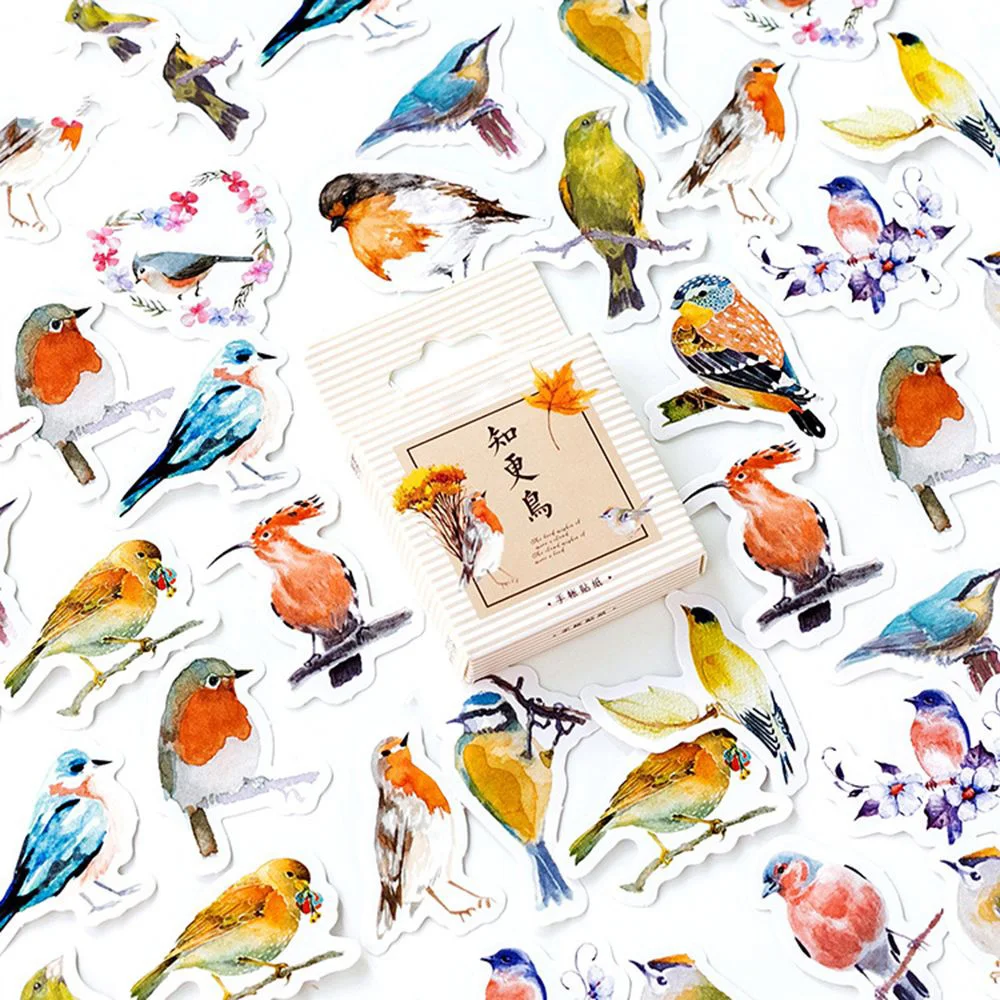 

45Pcs/Pack Robins Birds Decorative Stickers Adhesive Stickers DIY Decoration Diary Stationery Stickers School Office Supply