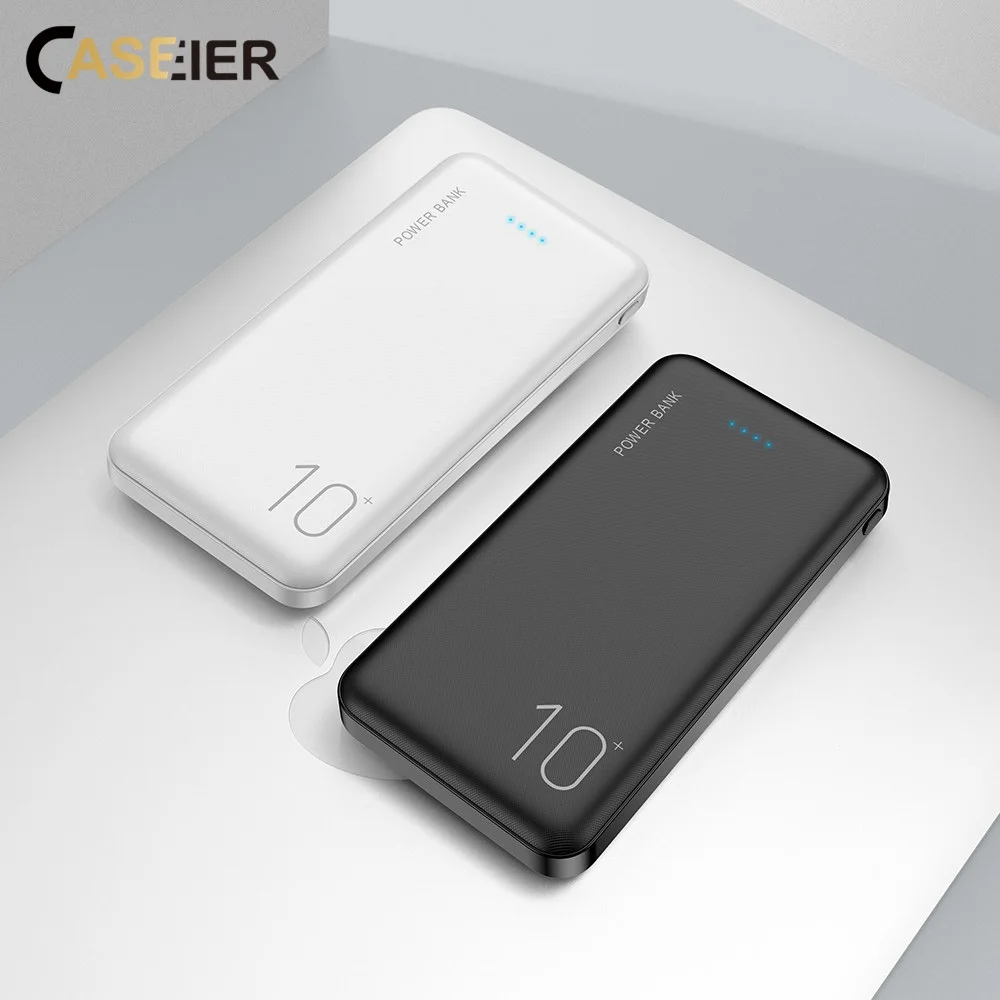 Caseier 10000mAh power Bank для iPhone samsung Xiaomi huawei двойное Портативное зарядное usb-устройство