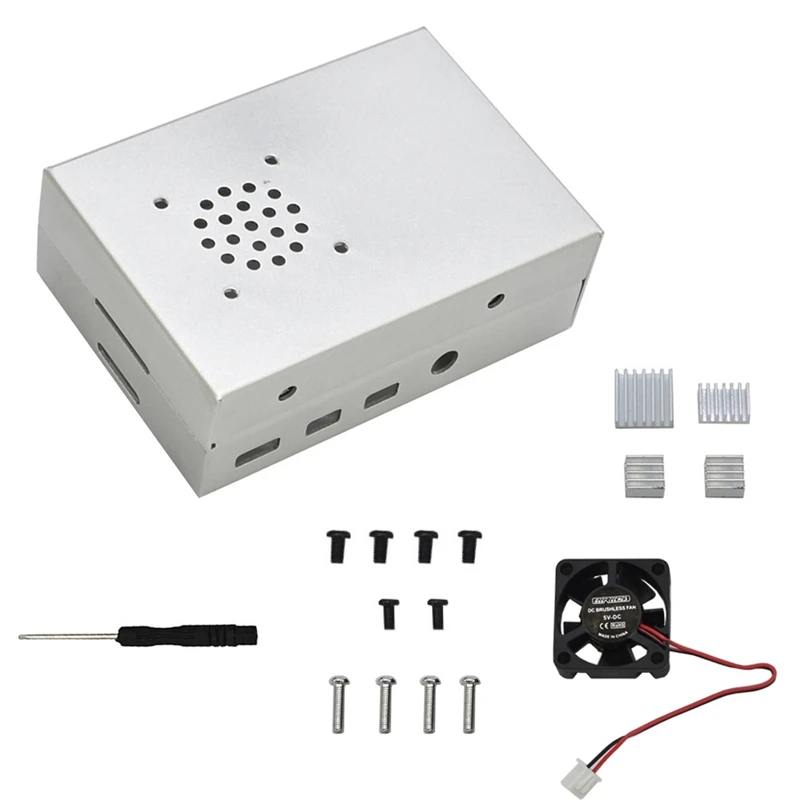 Чехол для Raspberry Pi 4, металлический чехол из алюминиевого сплава для Raspberry Pi 4 охлаждающий вентилятор радиаторы