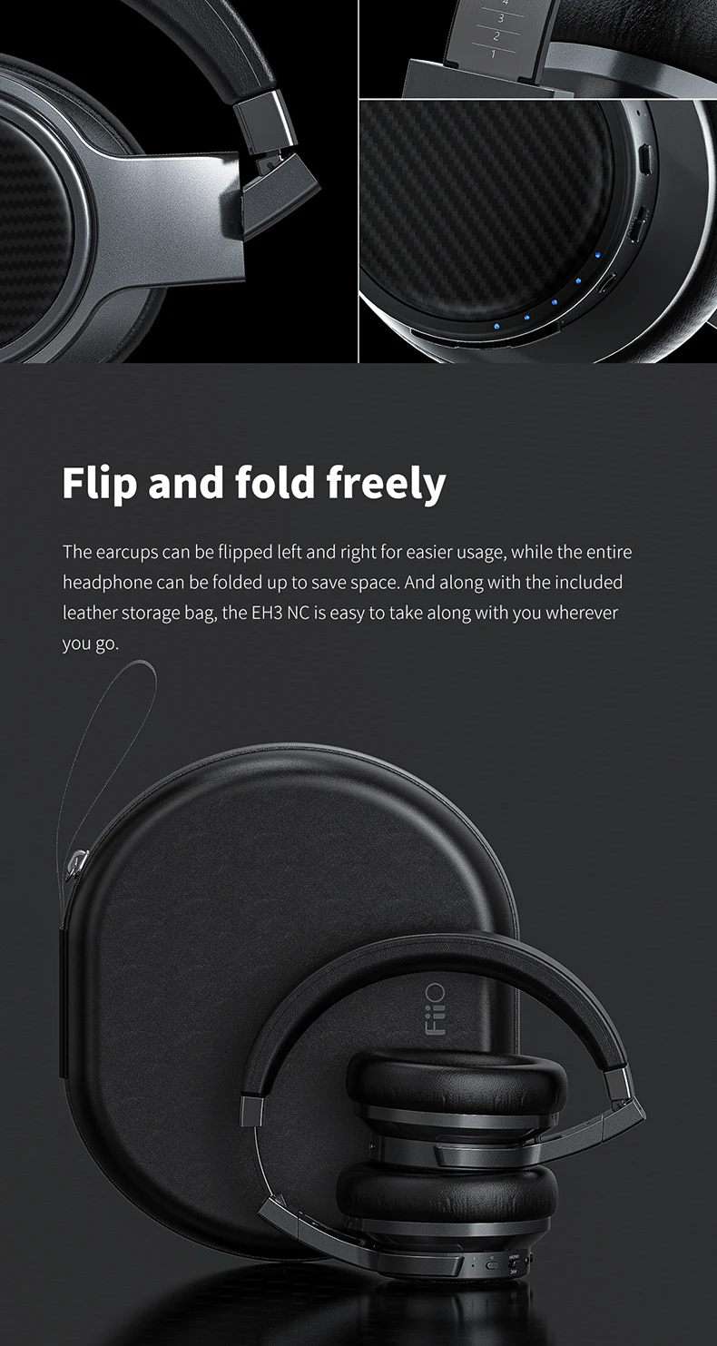 FiiO Eh3 NC Беспроводная Hi-Fi Bluetooth гарнитура с чипом CSR8675, активный чип шумоподавления, 45 мм единиц