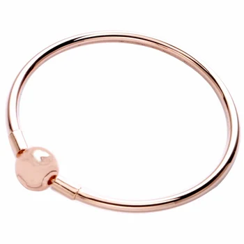 

Original Rose Gold Ball Clasp Clip Suitable Smooth Bracelet Bangle Fit 925 Sterling Silver Bangle Bead Charm Diy Pandora Jewelry
