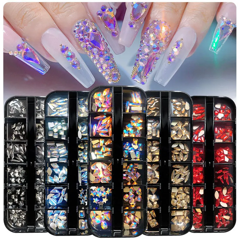 Mixed Crystal Rhinestones For DIY Nail Art Snowflakes Glitter Luxury  Flatback Shiny Glass Stones For 3D Glitter From Pokkie, $31.56