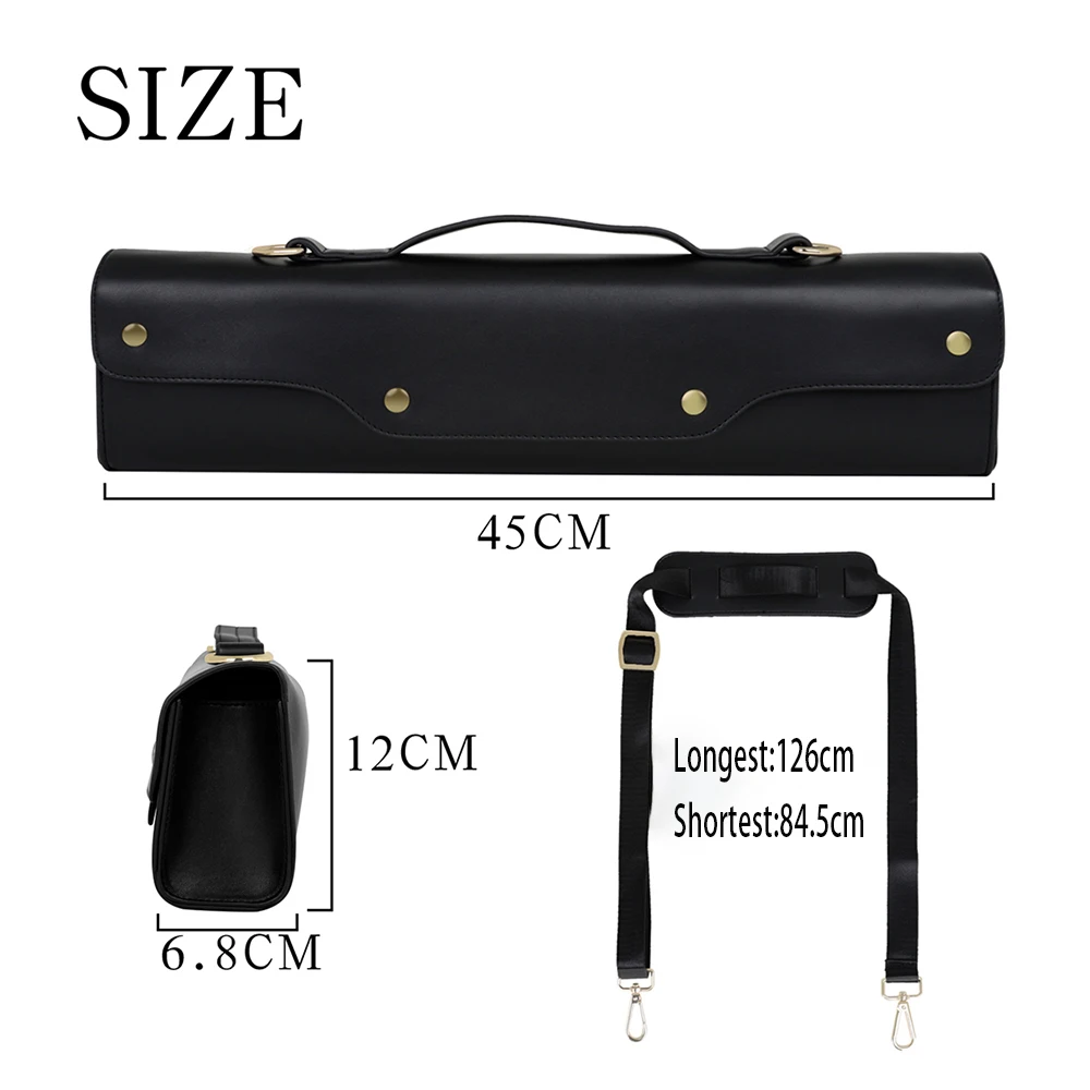 Tragbare Flöte Lagerung Gig Bag Kunstleder Flöte Fall Wasser-Beständig Box Verstellbaren Riemen Musikinstrument Zubehör – Detail 2