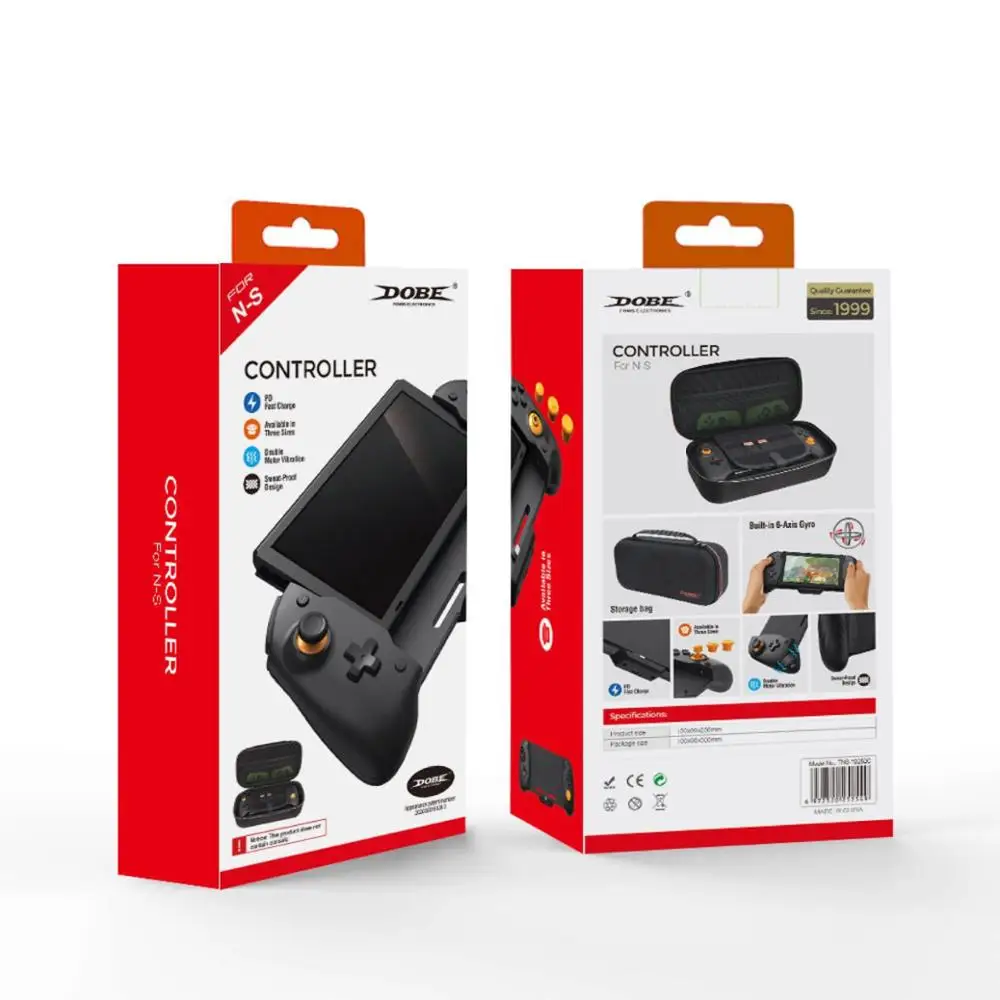 

NEW 19252C For Switch Gamepad Controller Handheld Grip Double Motor Vibration Built-in 6-Axis Gyro Design with Storage Bag