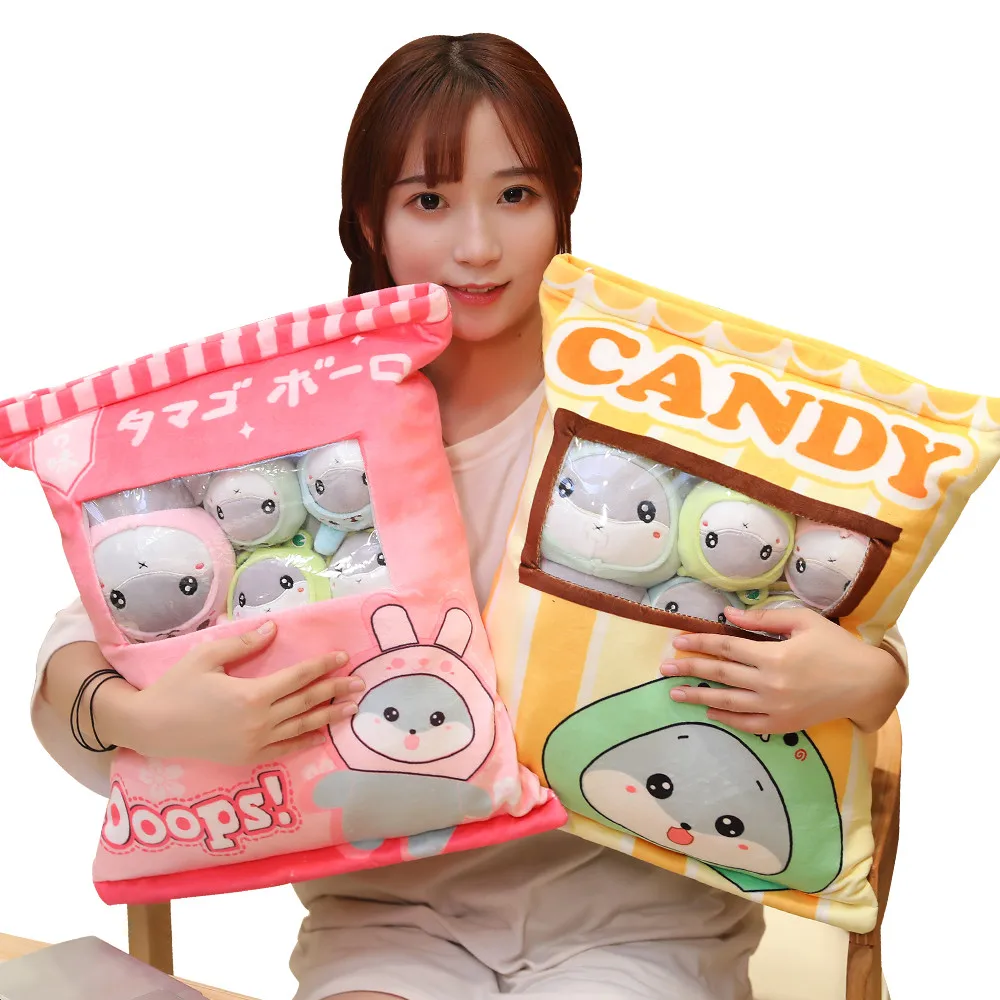 Cena 35*45cm przytulanki chomiki worek na cukierki nadziewane Mini zwierzęta Pudding żywności poduszka drukowanie torba na zamek błyskawiczny torba Plushie Nap spanie