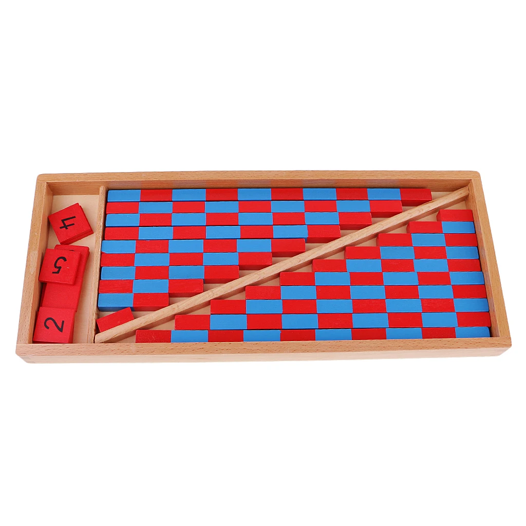 Wooden Number Rods for Kids Montessori Math Learning Counting Toy Education