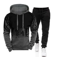 

Spring Men's Hooded Sweater Set 2-piece Hooded Sweatshirt + Pants Pullover Hooded Sportswear Set Casual Men's Clothes Size M-3XL
